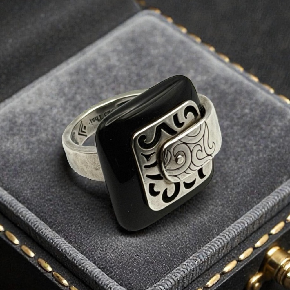 Vintage Silpada 925 Sterling Silver Blacktop Swirl Ring Sz 5 R2390 Retired 2012